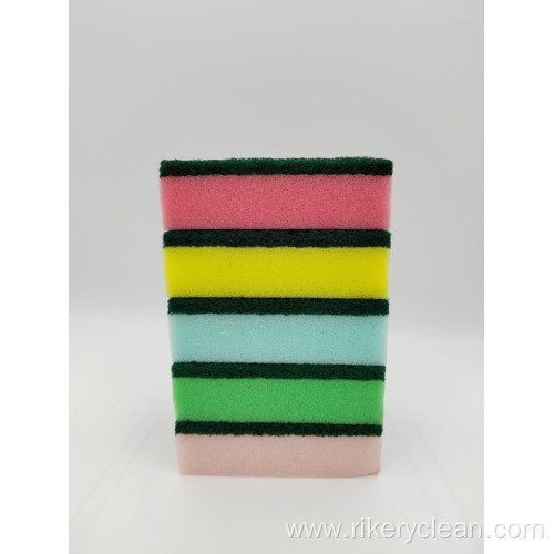 Non-Scratch Scrub Sponge Multi Colour Cleaning Sponge HM0006